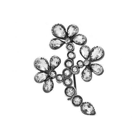 Alfinete Flor para Noiva | Prata 925 | Topázio