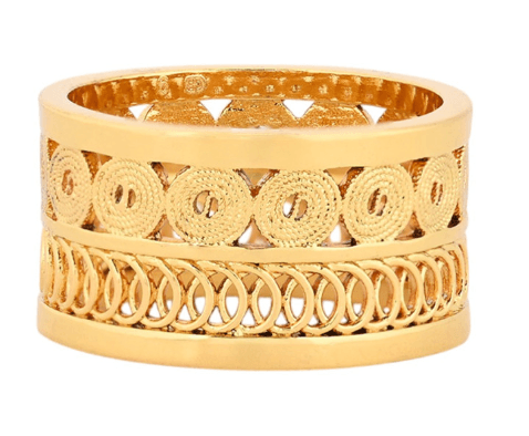 Anel Banda Tradicional | Aço Inoxidável Banho Ouro | Alma de Portugal