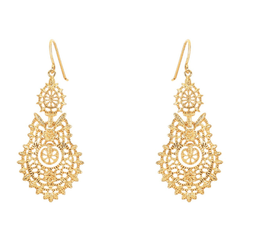 Brincos Rainha | Aço Inoxidável Dourado | Alma de Portugal