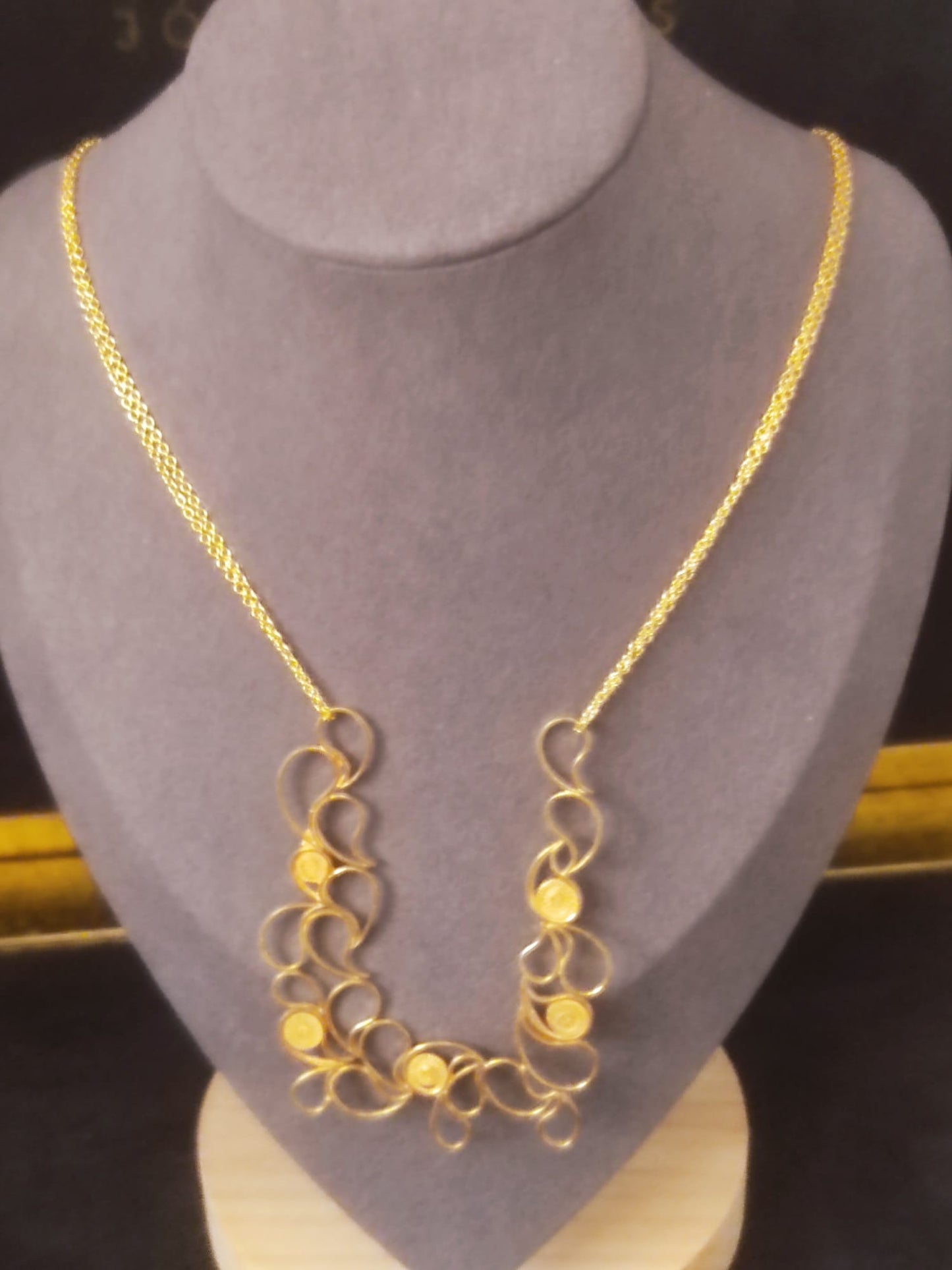 Colar Soleil | Prata 925 Banho Ouro 8 Mícrons Pedra Colorida | Elite