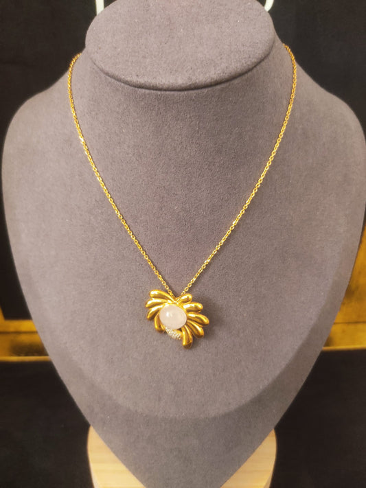 Colar Aurore | Prata 925 Banho Ouro 8 Mícrons Zircónias Pedra Colorida | Elite