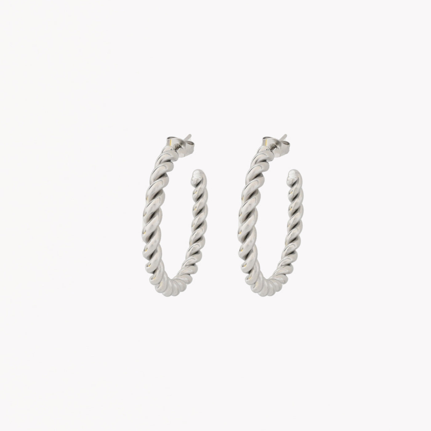 Brincos Argolas Efeito Torcido | Aço Inoxidável | Coleção Stellara