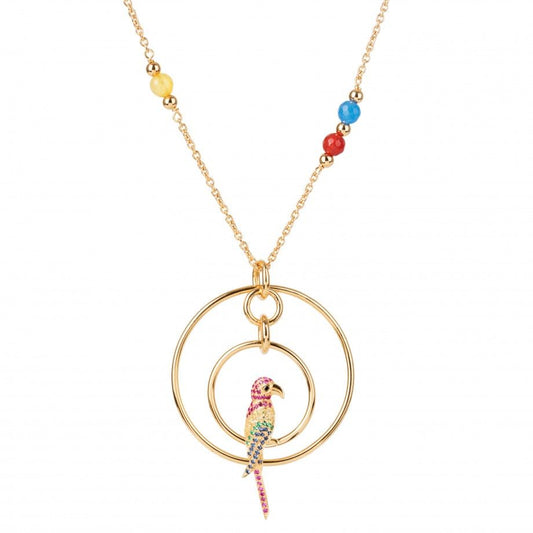 Colar Amazónia para Mulher | Prata com Banho Ouro | Topázio