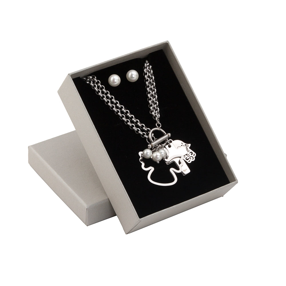 Conjunto 2 Peças Símbolos de Fé | Aço Inoxidável | Coleção Stellara