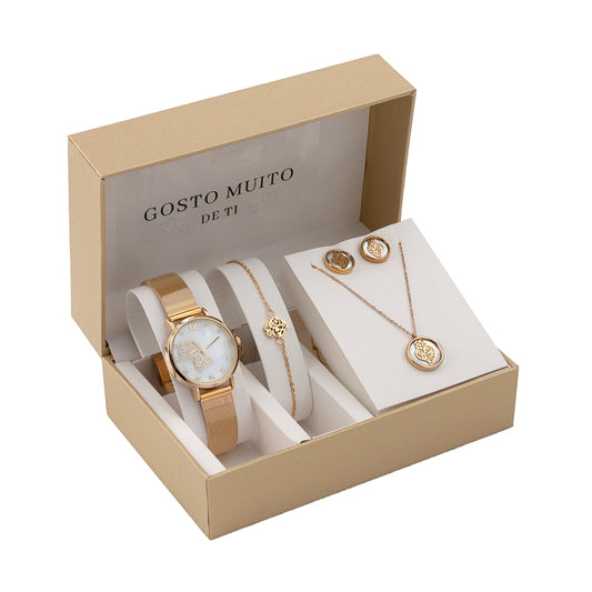 Conjunto de jóias em aço - "Gosto Muito de Ti" - Coração de Viana 2