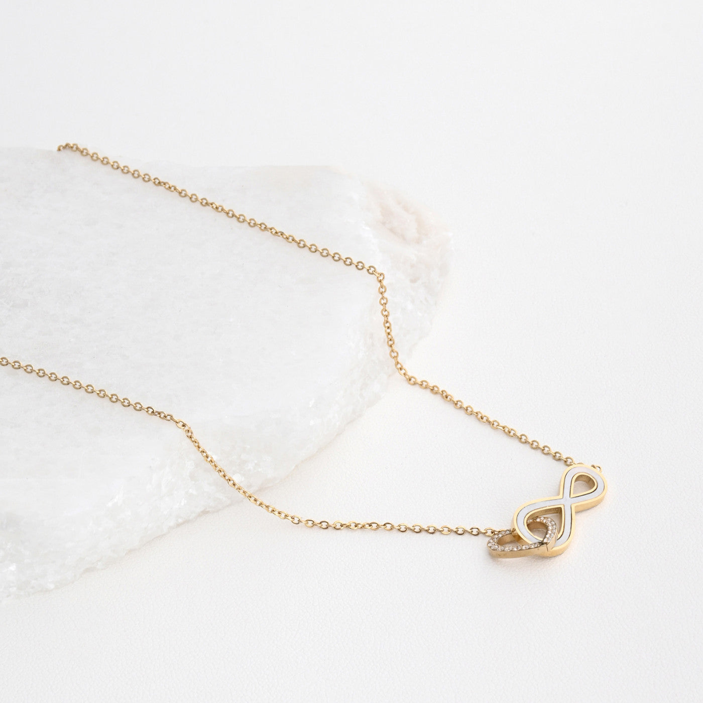 Colar Coração e Infinito | Aço Inoxidável | Coleção Stellara