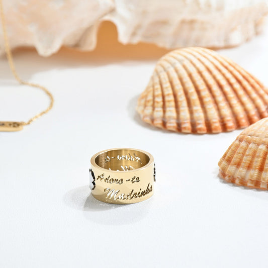 Anel Trevo Madrinha | Aço Inoxidável | Coleção Stellara