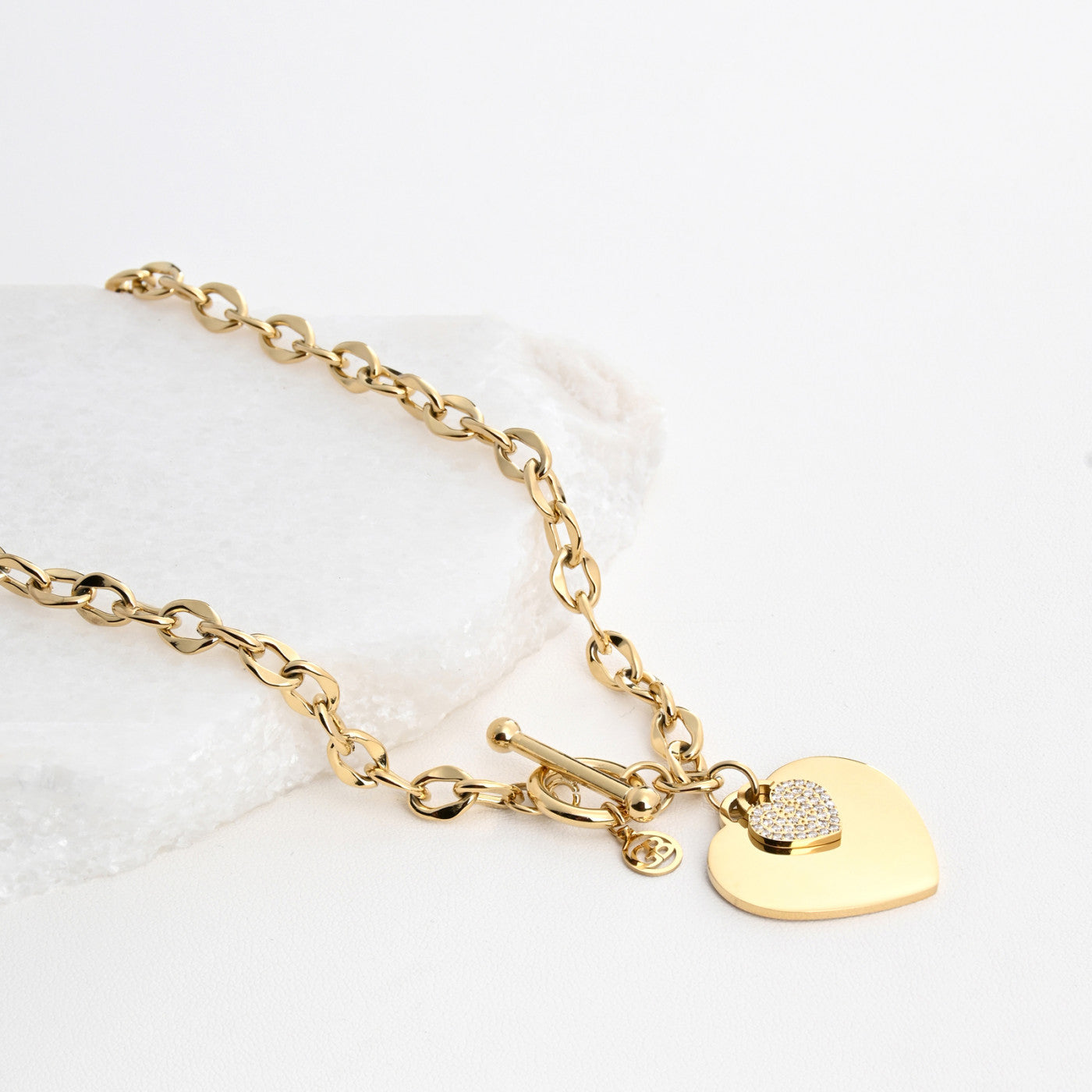 Colar Elos com Coração | Aço Inoxidável | Coleção Stellara