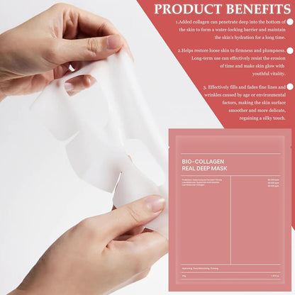 BIO COLLAGEN Máscara Profunda Overnight 4 Peças | Hidratação Anti-Rugas | Cosmética