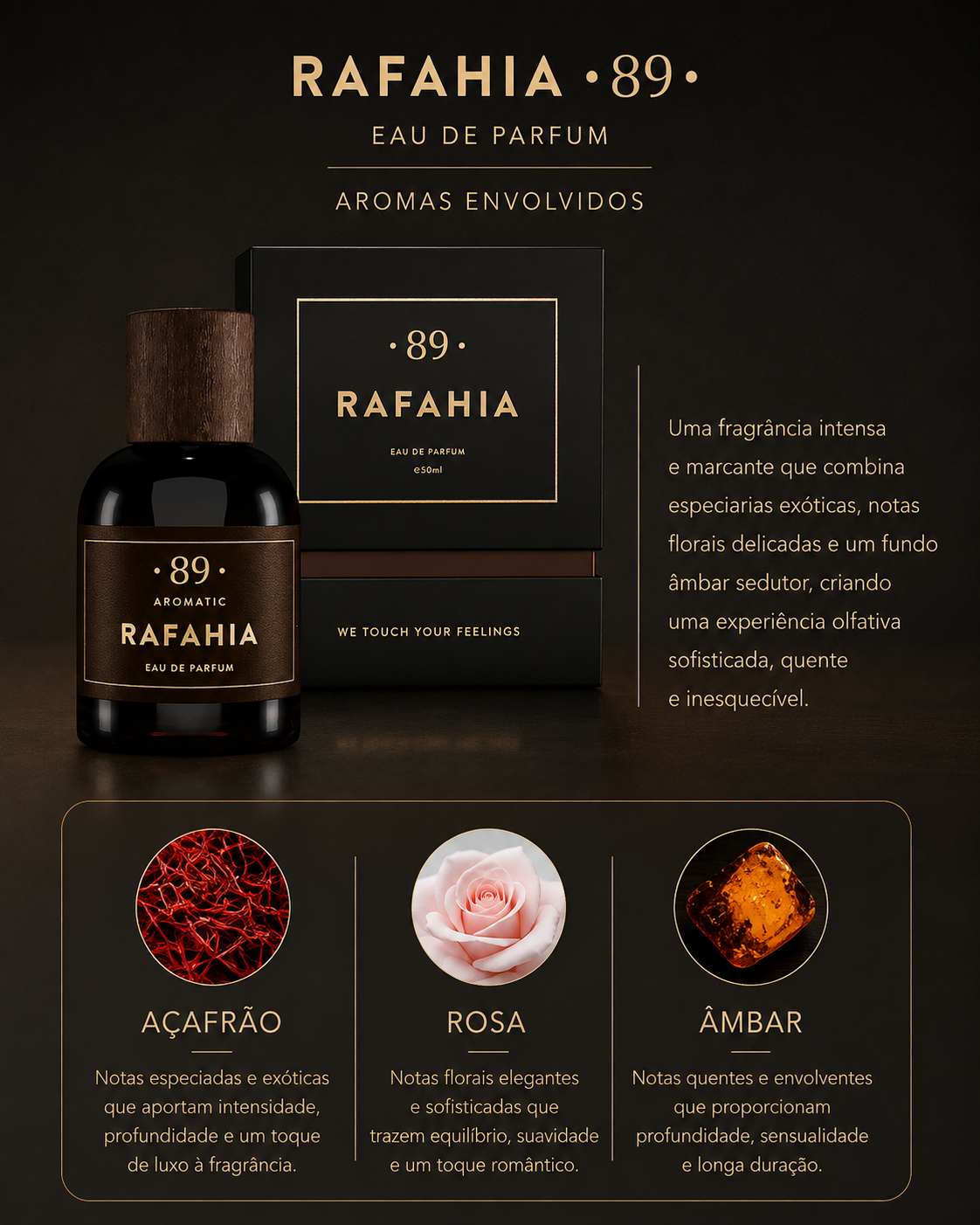 Rafahia Eau De Parfum Unissex AROMATIC•89• | 50ml Fragrância Premium