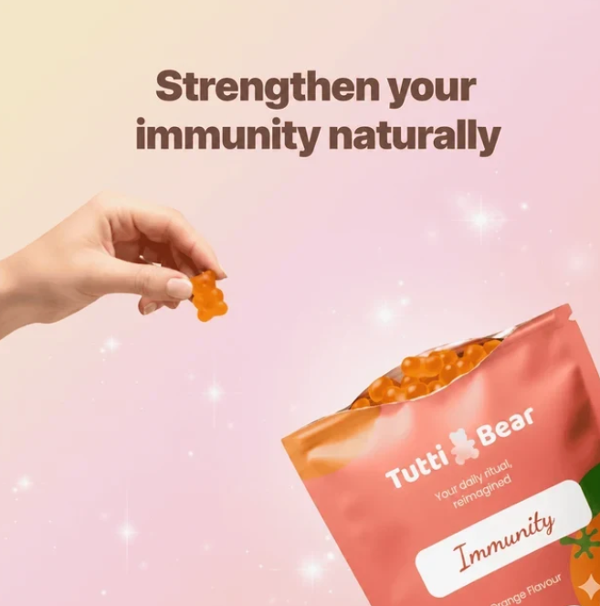 TUTTI BEAR Gomas de Imunidade e Defesas – Laranja | 60 Gummies