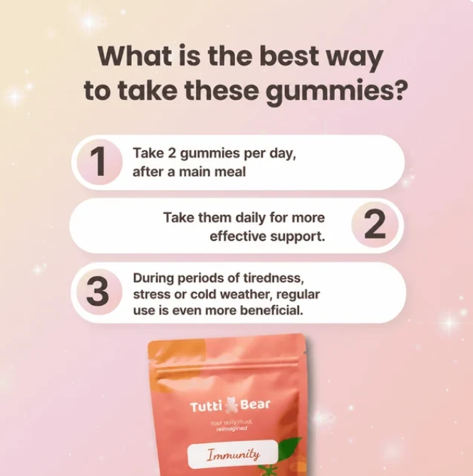 TUTTI BEAR Gomas de Imunidade e Defesas – Laranja | 60 Gummies