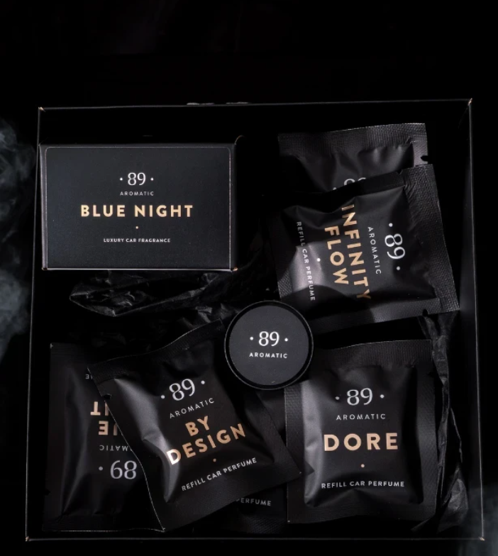 Conjunto Clipe Ar Carro AROMATIC•89• | 1 Clipe + 12 Aromas Fragrância Premium