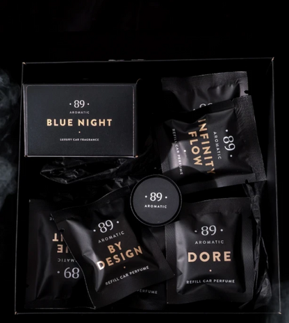 Conjunto Clipe Ar Carro AROMATIC•89• | 1 Clipe + 12 Aromas Fragrância Premium