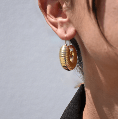 Brincos Arcadas Alma Texturados | Aço Inoxidável Dourado | Alma de Portugal