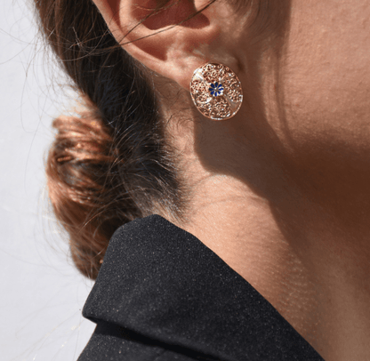 Brincos Tradicional e Flor | Aço Inoxidável Dourado | Alma de Portugal