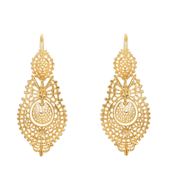 Brincos Rainha Grande | Aço Inoxidável Dourado | Alma de Portugal