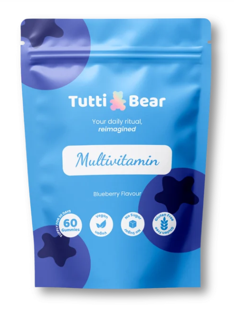 TUTTI BEAR Gomas Multivitamínicas para Adultos – Mirtilo | 60 Gummies
