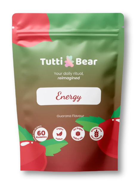 TUTTI BEAR Gomas de Energia com Guaraná – Guaraná | 60 Gummies