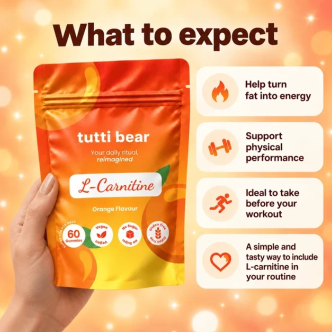 TUTTI BEAR Gomas de L-Carnitina – Laranja | 60 Gummies