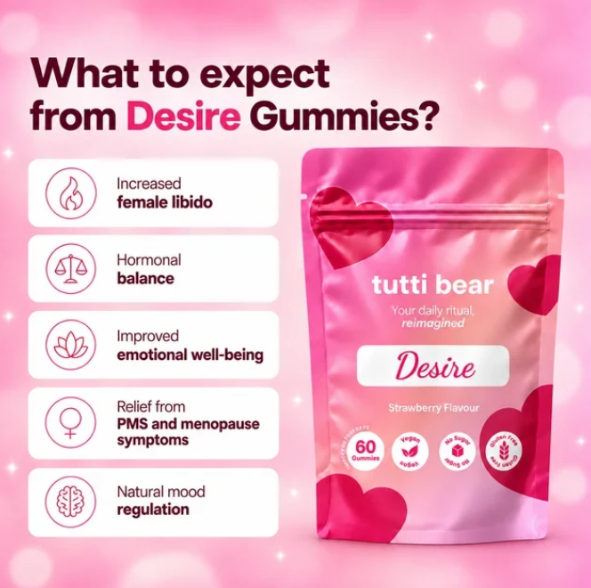 TUTTI BEAR Gomas de Equilíbrio Feminino – Morango | 60 Gummies