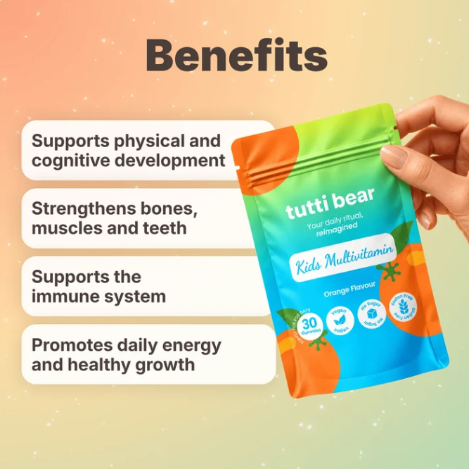 TUTTI BEAR Gomas Multivitamínicas para Crianças – Laranja | 30 Gummies