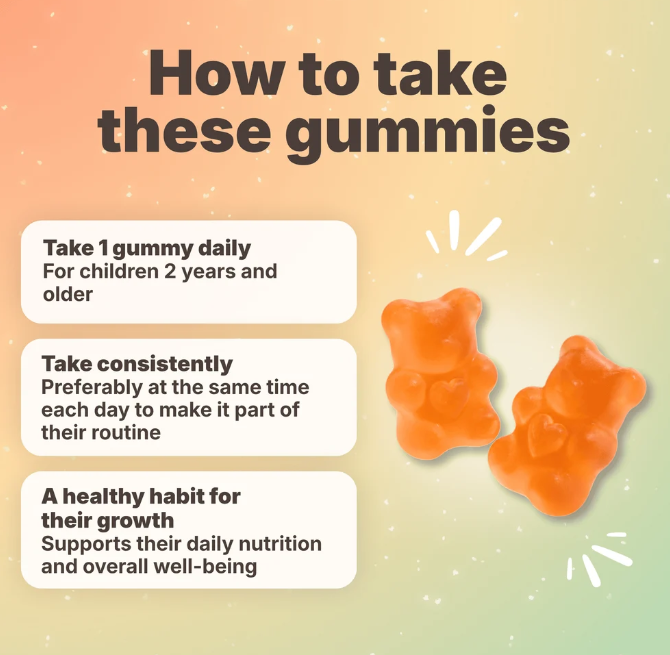 TUTTI BEAR Gomas Multivitamínicas para Crianças – Laranja | 30 Gummies