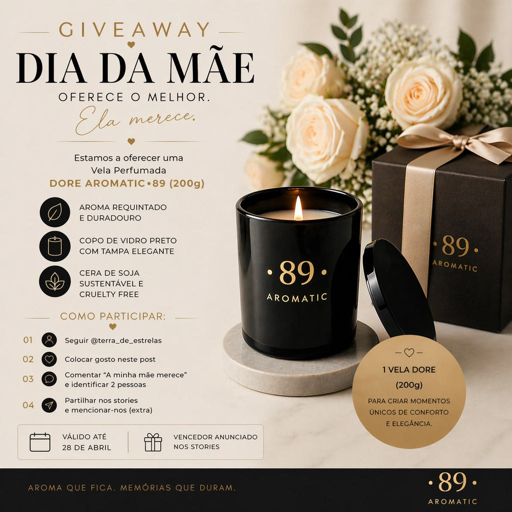 Vela Cera Soja AROMATIC•89• | Frasco Vidro Fragrância Premium 100% Natural