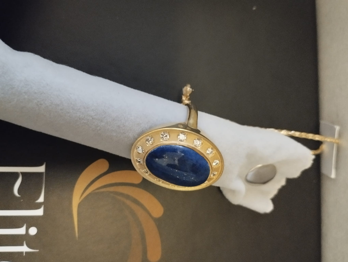 Anel Azur | Prata 925 Banho Ouro 8 Mícrons Zircónias Lápis Lazúli | Elite