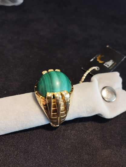 Anel Améthyste Statement | Prata 925 Banho Ouro 8 Mícrons Ametista Zircónias | Elite