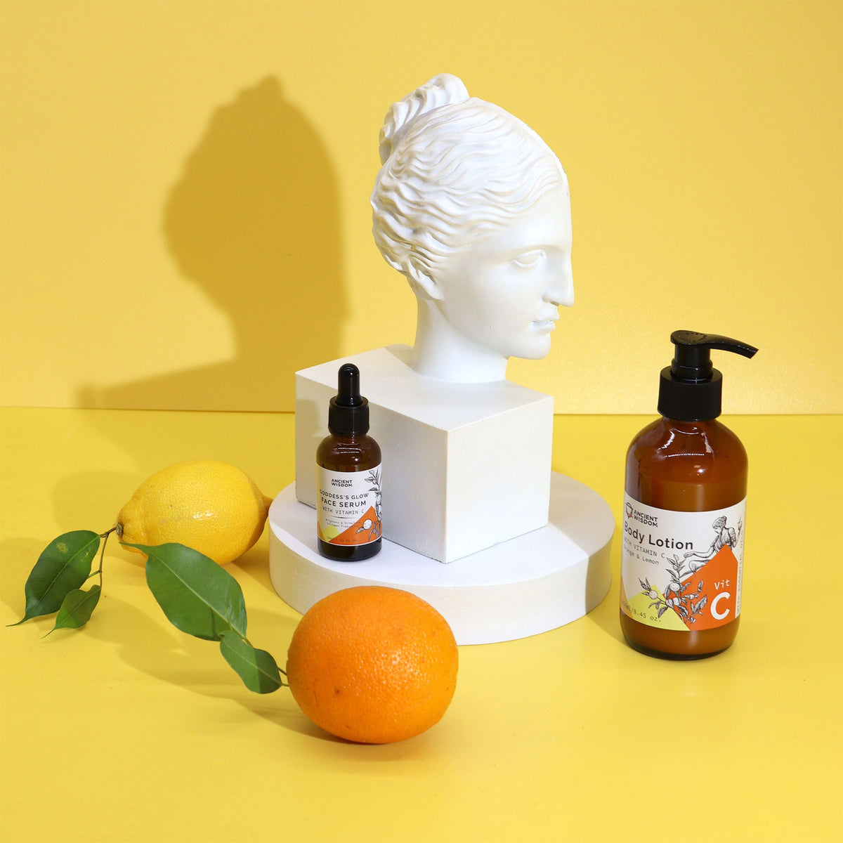 Loção Corporal Goddess’s Glow com Vitamina C, Laranja e Limão – 250 ml | Ancient Wisdom