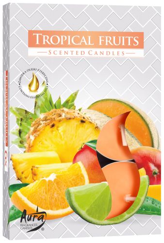 AURA CANDLES - Conjunto de 6 Velas de Chá Perfumadas de Frutos Tropicais