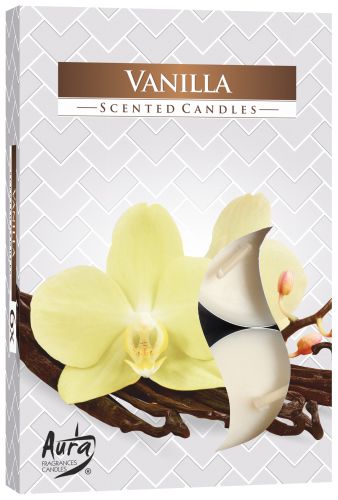 AURA CANDLES - Conjunto de 6 Velas de Chá Perfumadas de Baunilha