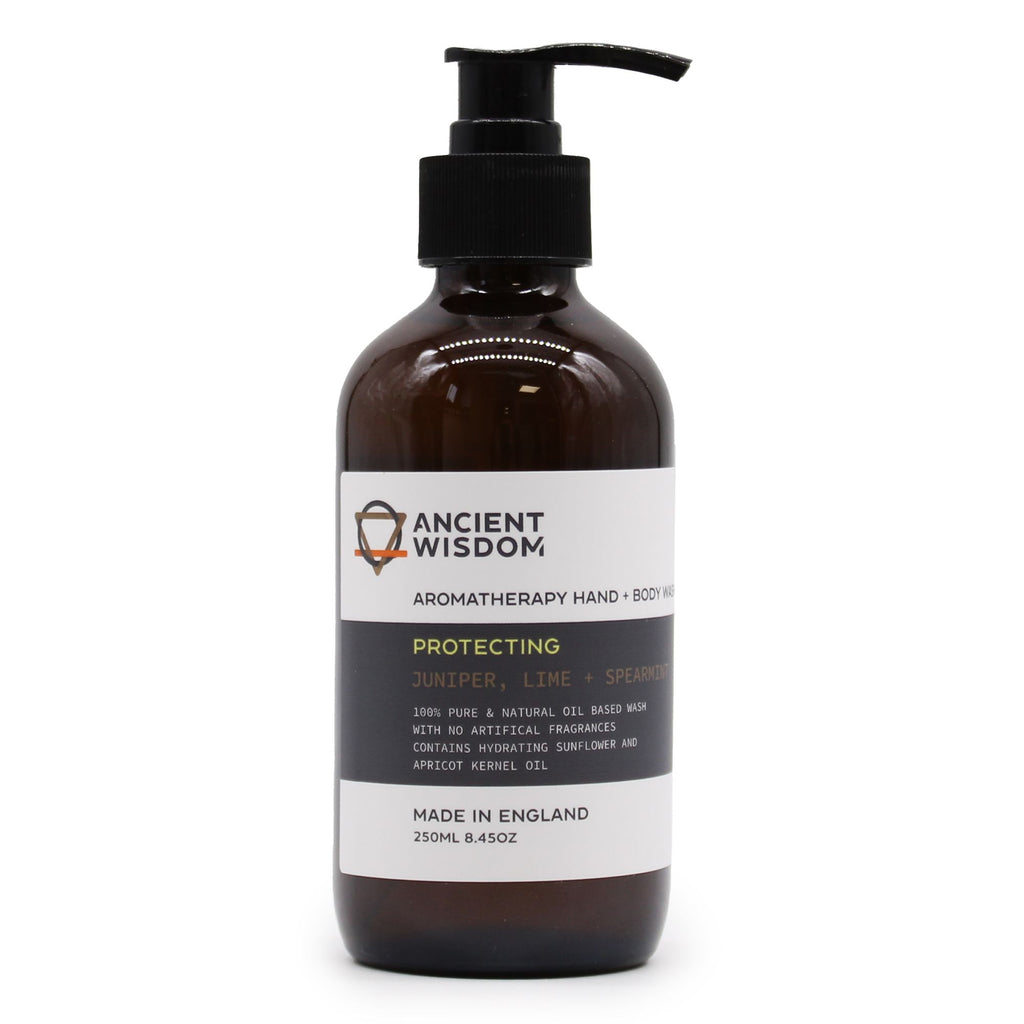 ANCIENT WISDOM - Gel de Lavagem para Mãos e Corpo Zimbro, Lima e Hortelã-Verde 250 ml