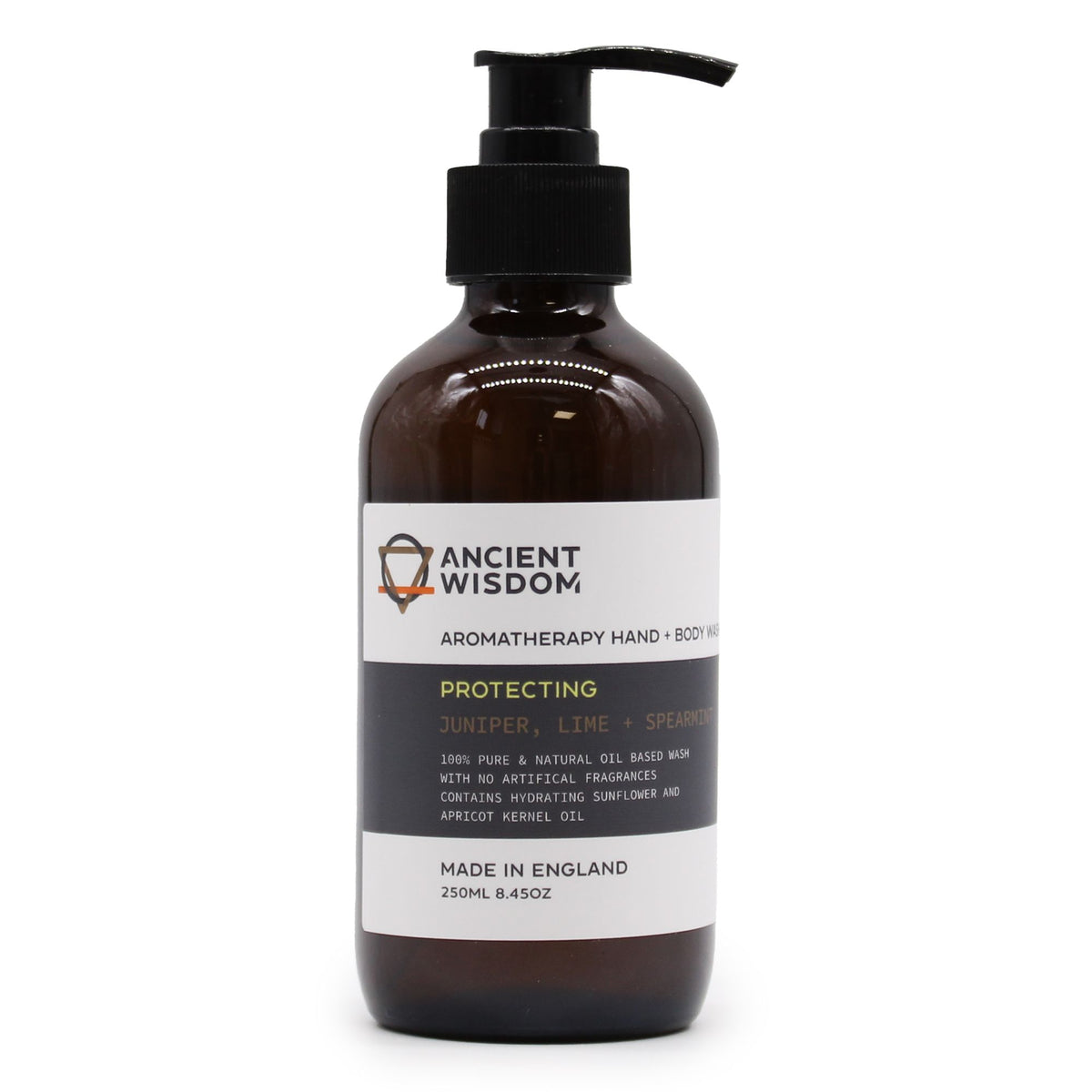 ANCIENT WISDOM - Gel de Lavagem para Mãos e Corpo Zimbro, Lima e Hortelã-Verde 250 ml