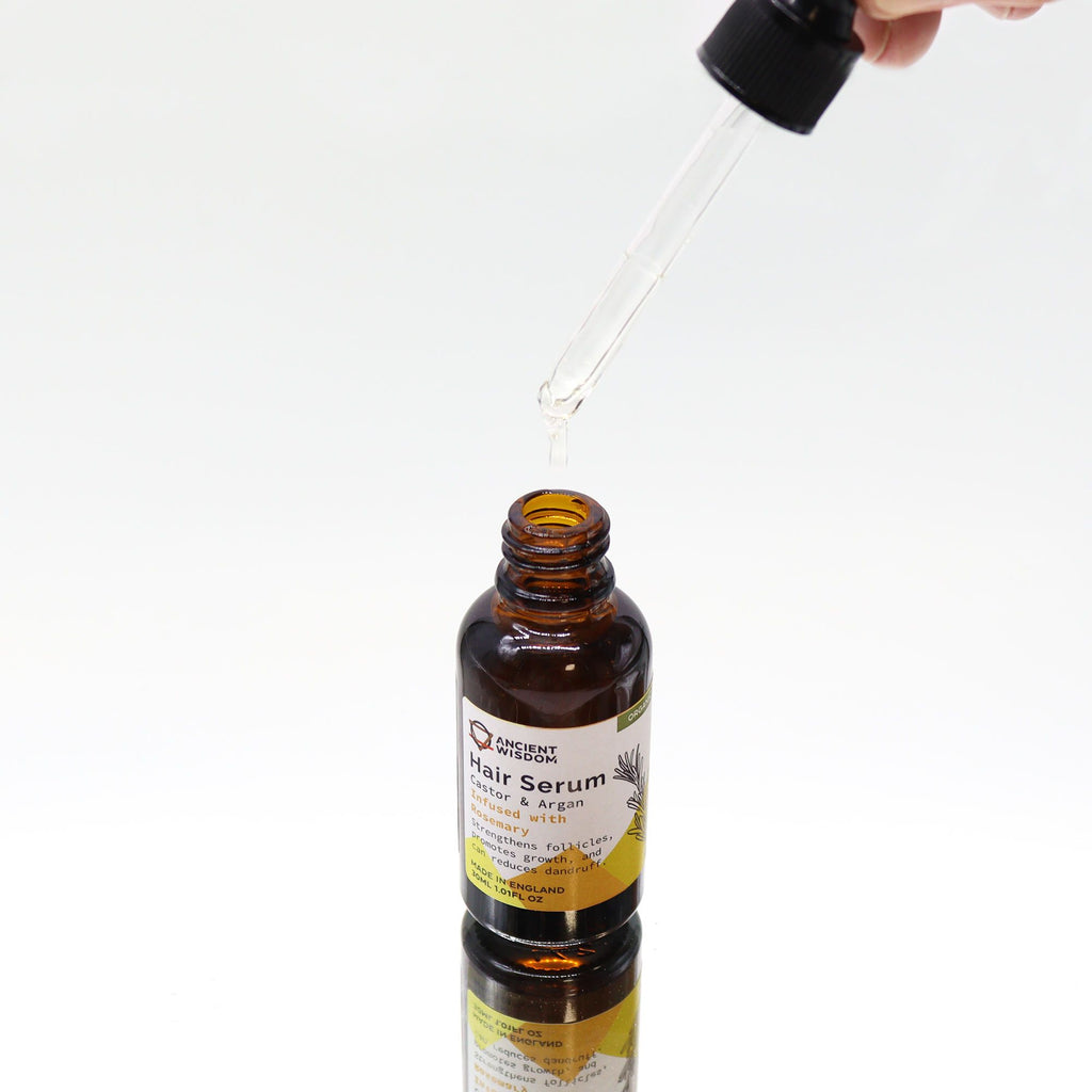 Sérum Capilar Biológico de Alecrim com Argão e Rícino – 30 ml | Ancient Wisdom
