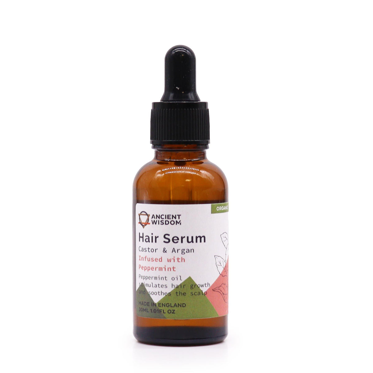 Sérum Capilar Biológico de Hortelã-Pimenta com Argão e Rícino – 30 ml | Ancient Wisdom