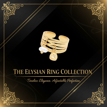 Banner Anel ajustável em aço gota e pérola