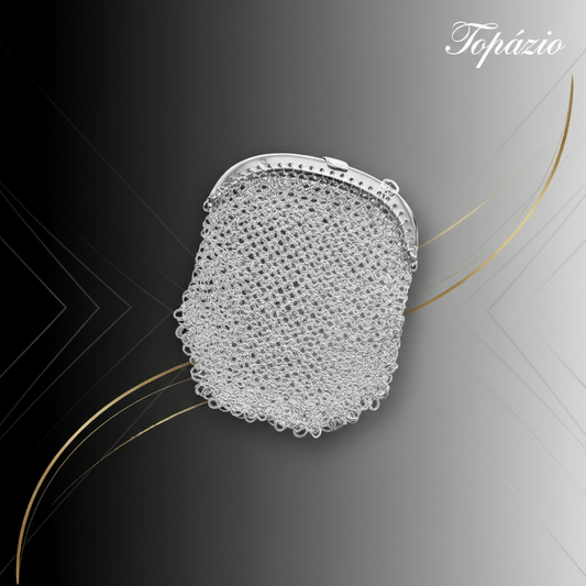 Banner Bolsa em Cota de Malha Prata Elegante - Topázio