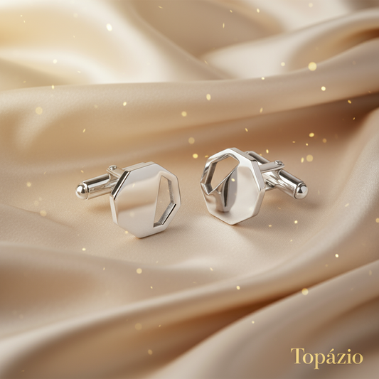 Banner Botões de Punho Geométricos Topázio