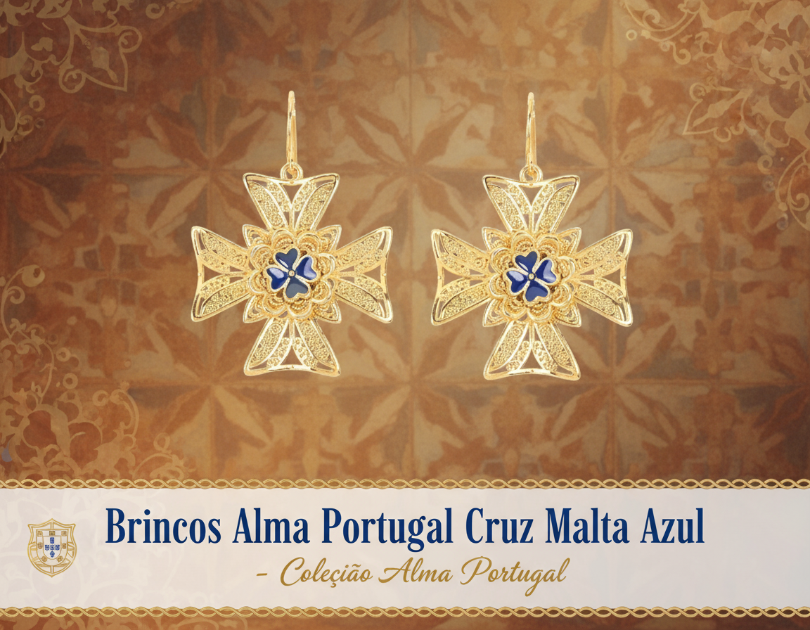 Banner Brincos Alma Portugal Cruz Malta Azul