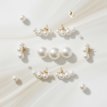 Banner Brincos em aço 3pérolas