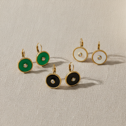 Banner Brincos redondo textura em aço