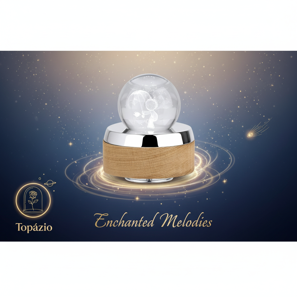 Banner Caixa de Música O Principezinho Luxo Madeira - Topázio