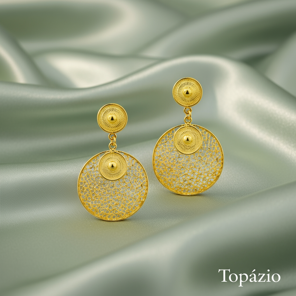 Banner Carmo Joalheiros - Brincos Filigrana Dourados