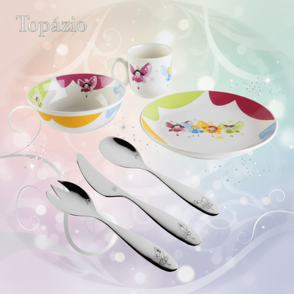 Banner Carmo Joalheiros conjunto de mesa infantil fadas 5 peças