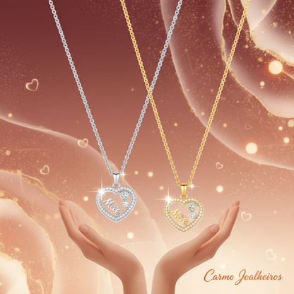 Banner Colar de Aço para Mãe - Coração Cristais