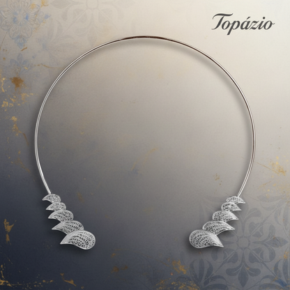 Banner Gargantilha Filigrana Portuguesa em Prata - Topázio