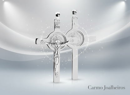 Banner Pendente Cruz de S. Bento em prata - Carmo Joalheiros