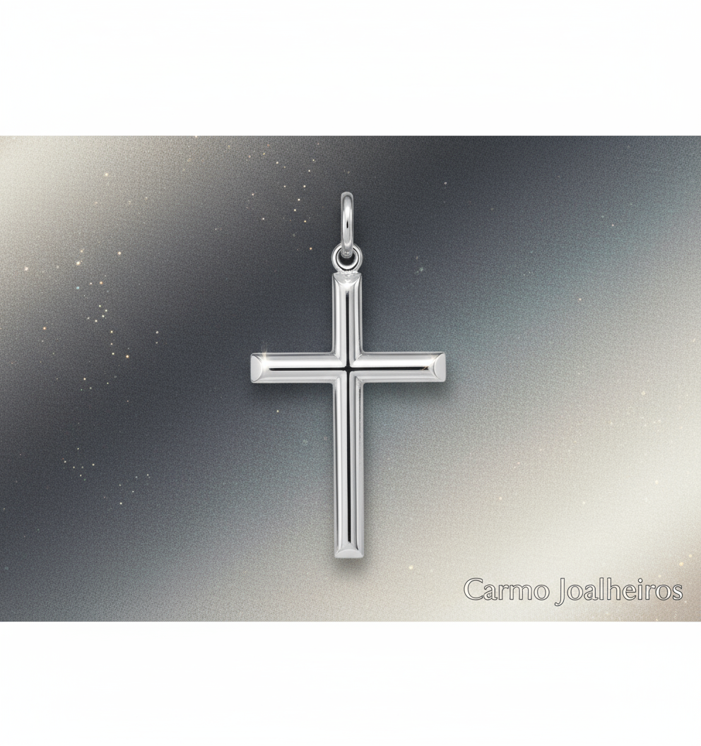 Banner Pendente Cruz em prata - Carmo Joalheiros